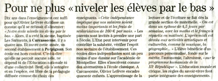 Article du Midi Libre - septembre 2013