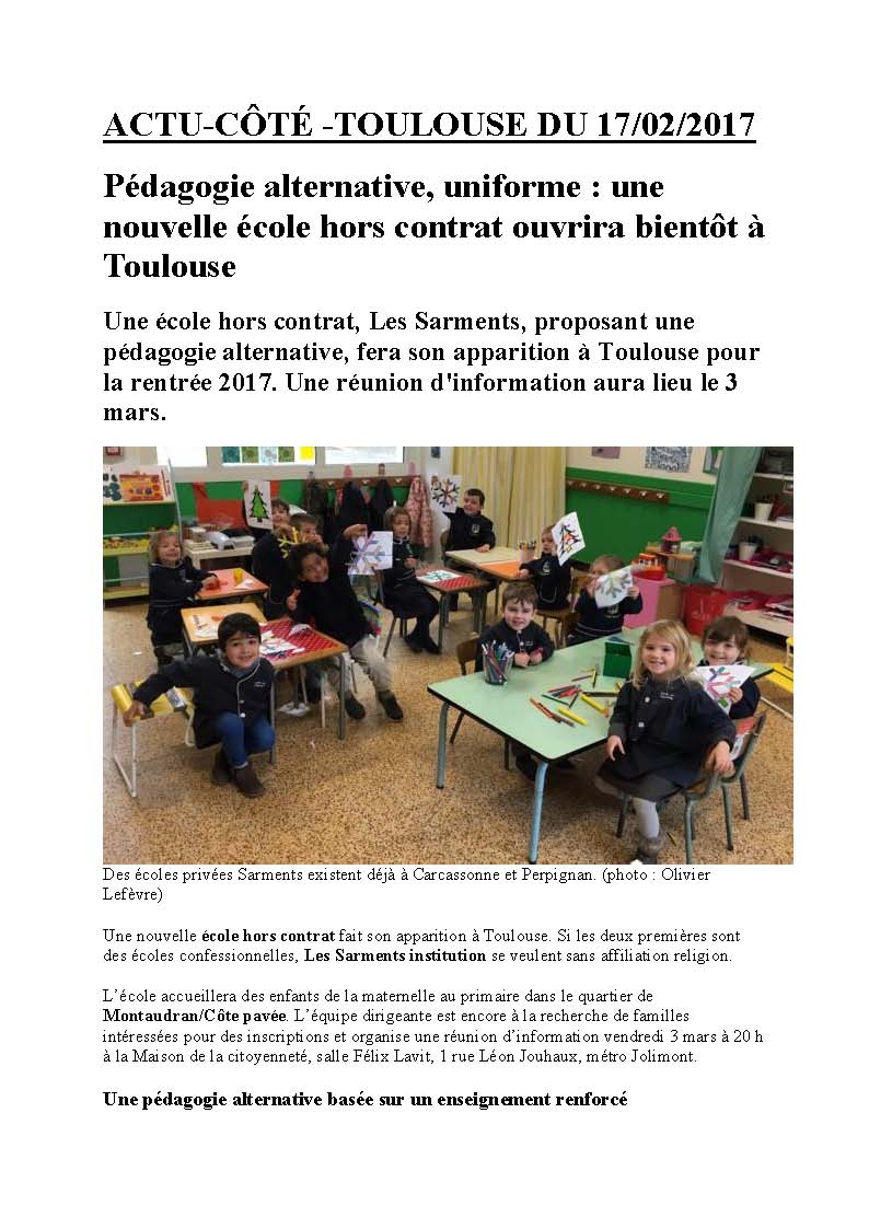 ARTICLE ACTU TOULOUSE 17 02 2017 Page 1